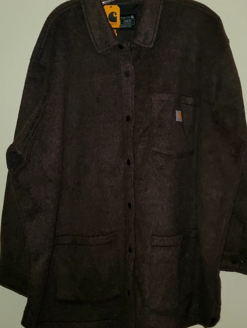 Carhartt Brown Wool-Blend Lightweight Work Shirt Jacket